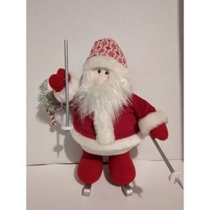 Santa Claus on Skis Plush Figurine